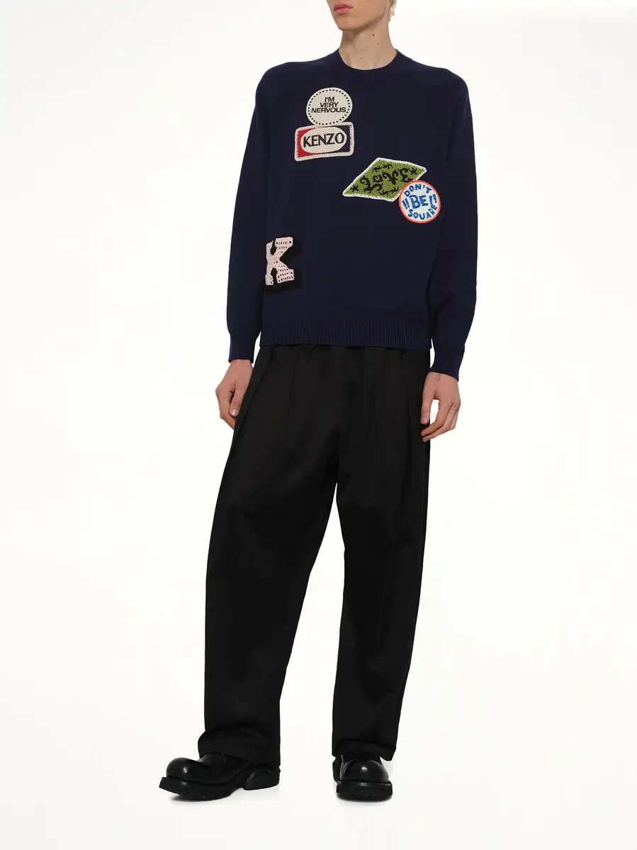 KENZO Kenzo Badges Jumper in Navy Blue | Thumbnail 4 KENZO Kenzo Badges Jumper in Navy Blue | Thumbnail 4
