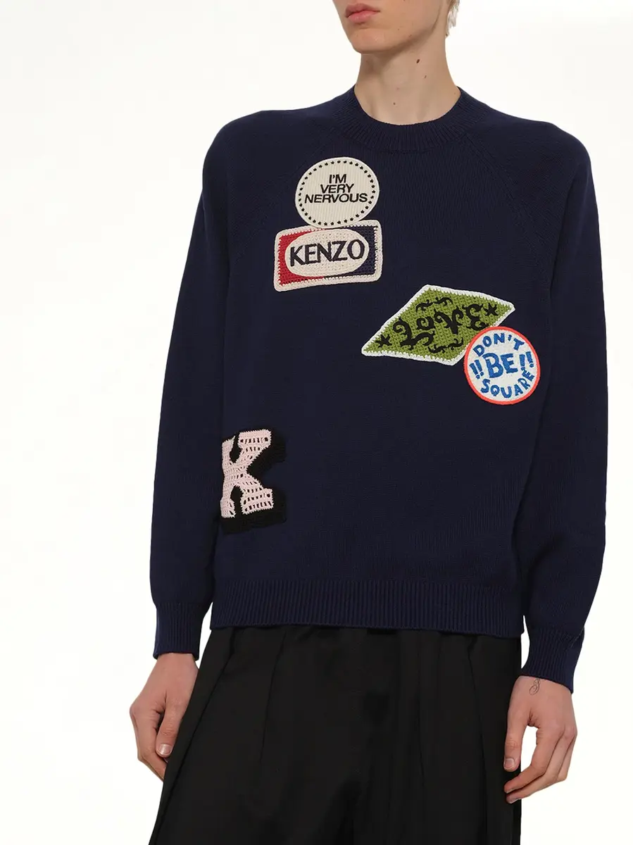 KENZO Kenzo Badges Jumper in Navy Blue | Thumbnail 6 KENZO Kenzo Badges Jumper in Navy Blue | Thumbnail 6