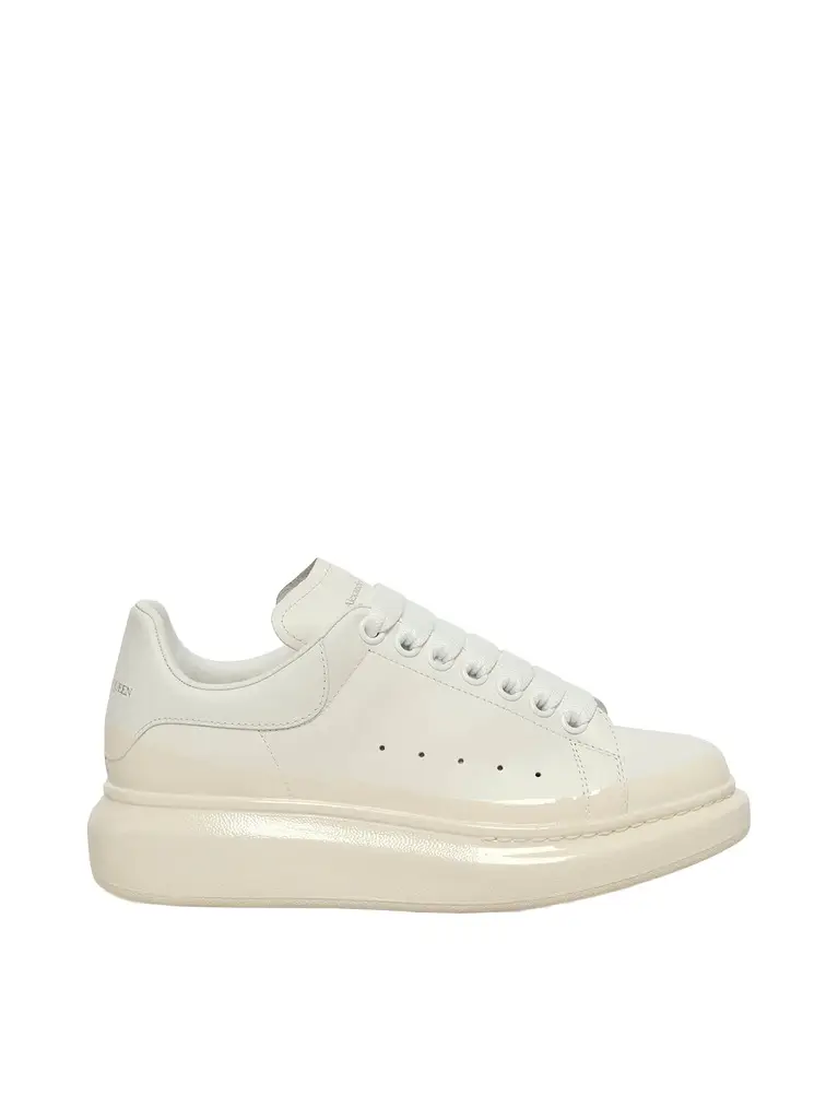 Alexander McQueen Womens Larry Oversized Sneaker in White/tan White | Image 1 Alexander McQueen Womens Larry Oversized Sneaker in White/tan White | Image 1