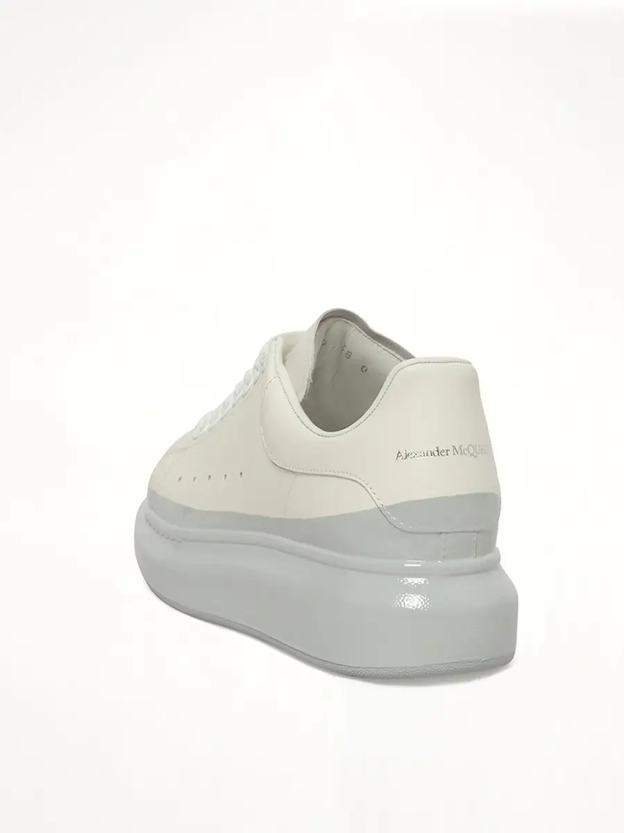Alexander McQueen Womens Larry Oversized Sneaker in White/ice Blue White | Thumbnail 2