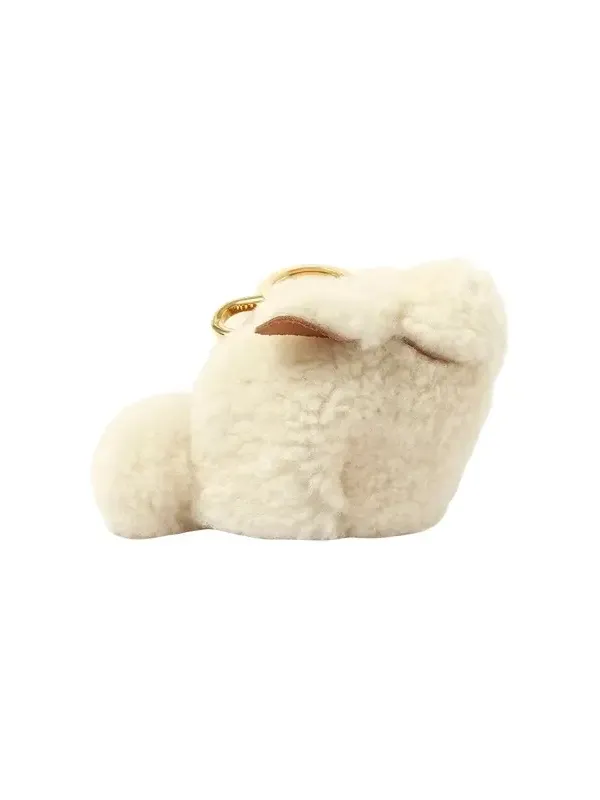 Loewe Bunny Charm in Shearling Natural