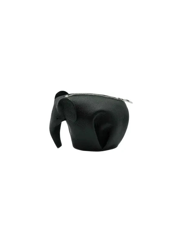 Elephant Charm in Smooth Calfskin Black