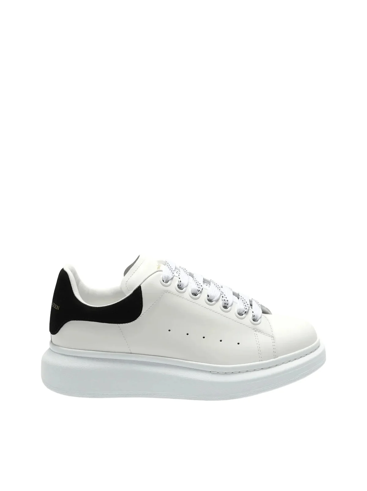 Alexander McQueen Larry Oversized Suede Sneakers in White/black