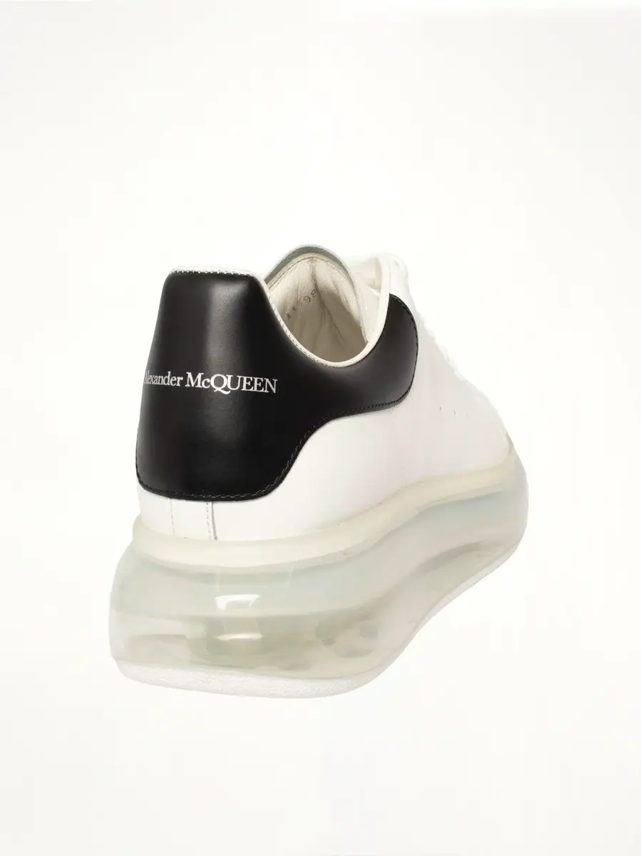 Alexander McQueen Larry Transparent Sole Sneaker in White/black | Thumbnail 4 Alexander McQueen Larry Transparent Sole Sneaker in White/black | Thumbnail 4
