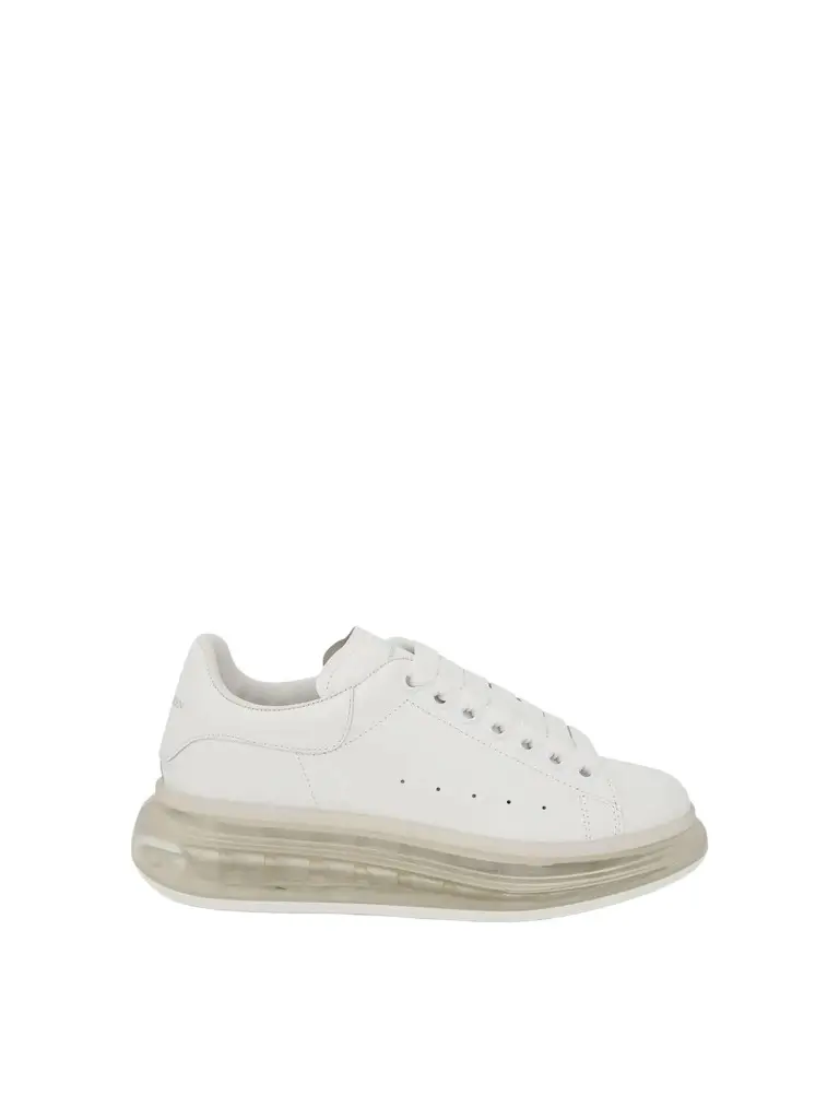 Alexander McQueen Larry Transparent Sole Sneakers in White/white