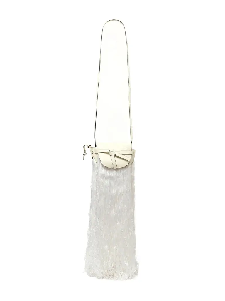 Loewe Gate Fringes Mini in White /