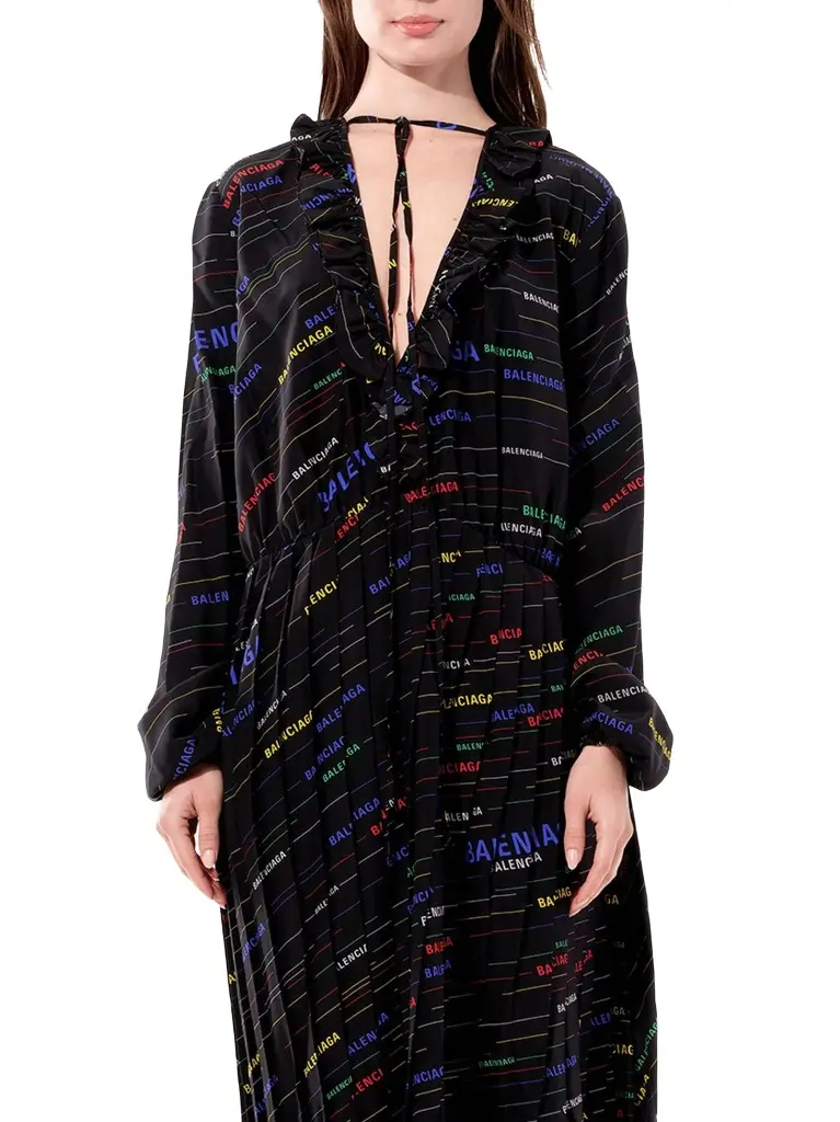 Balenciaga Ruffle Dress in Multicolor | Image 1 Balenciaga Ruffle Dress in Multicolor | Image 1