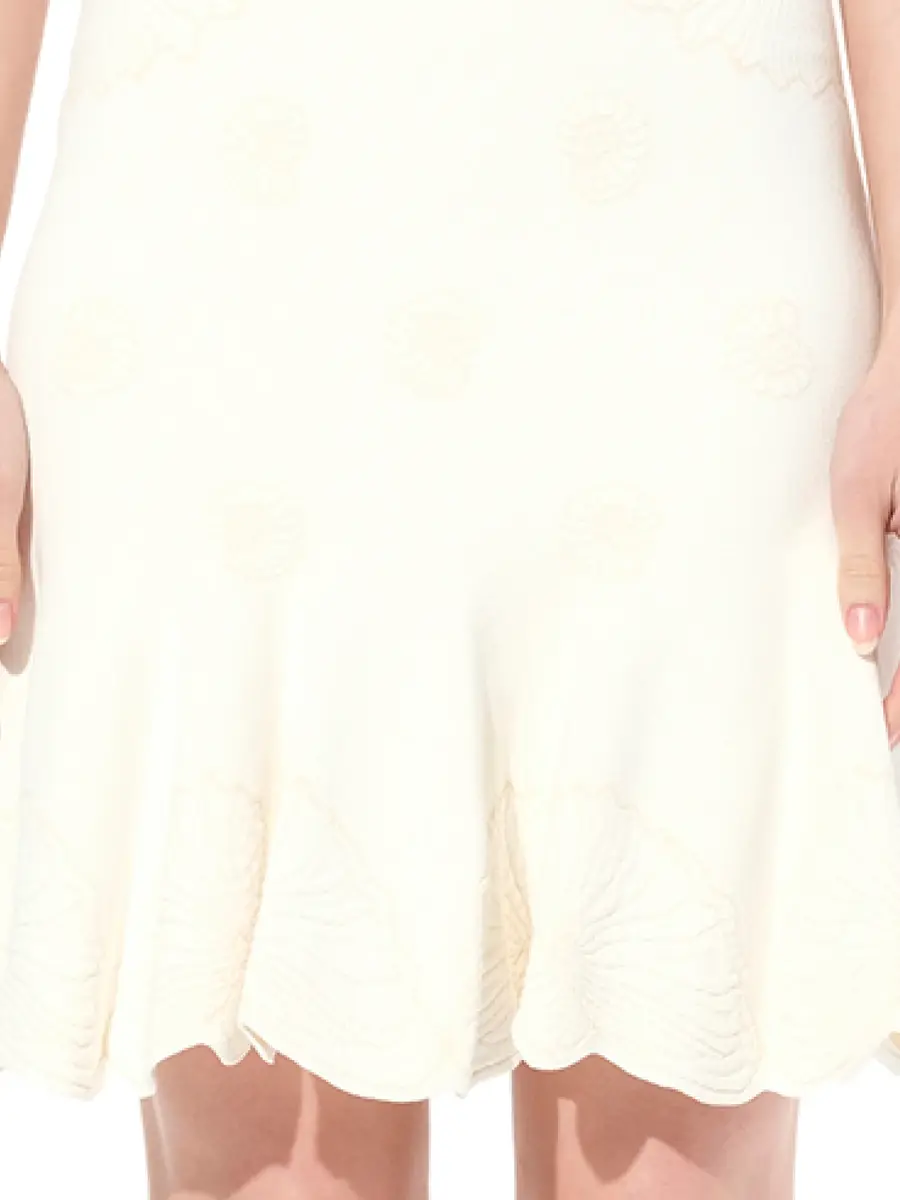 Alexander McQueen Sleeveless Mini Dress in Ivory | Thumbnail 2 Alexander McQueen Sleeveless Mini Dress in Ivory | Thumbnail 2