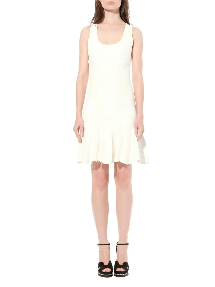 Alexander McQueen Sleeveless Mini Dress in Ivory | Thumbnail 4 Alexander McQueen Sleeveless Mini Dress in Ivory | Thumbnail 4