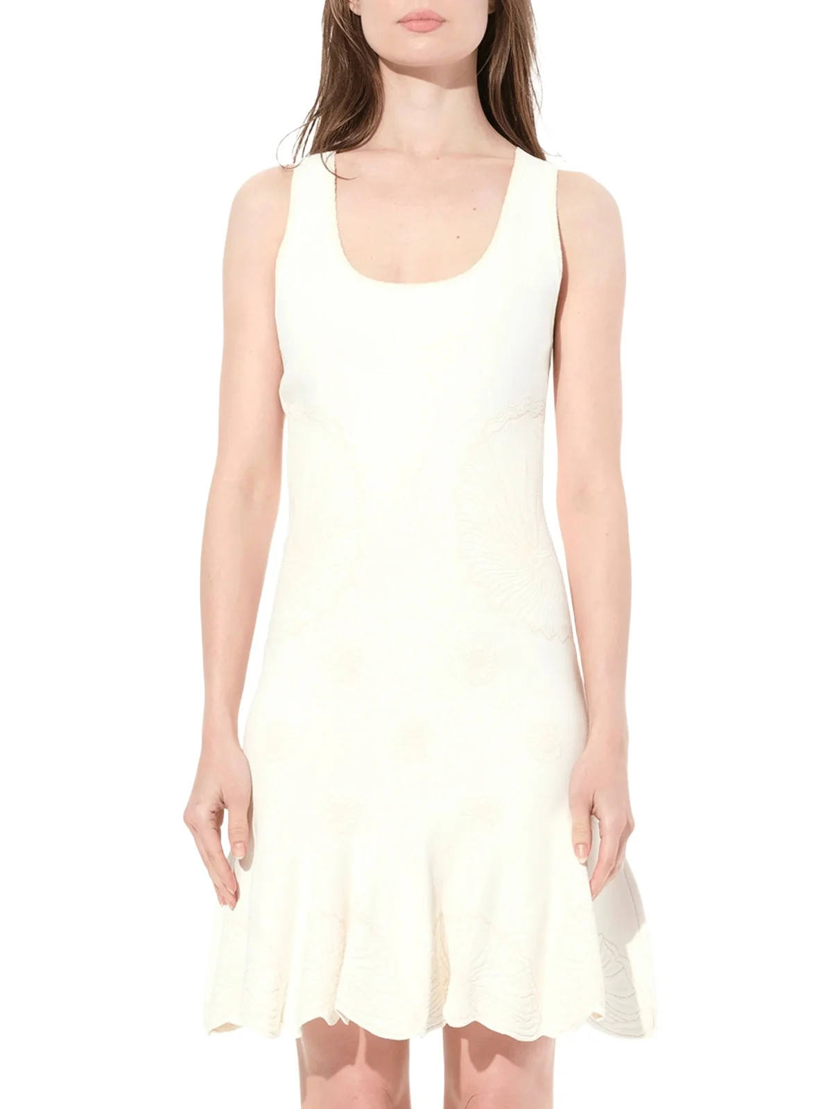 Alexander McQueen Sleeveless Mini Dress in Ivory