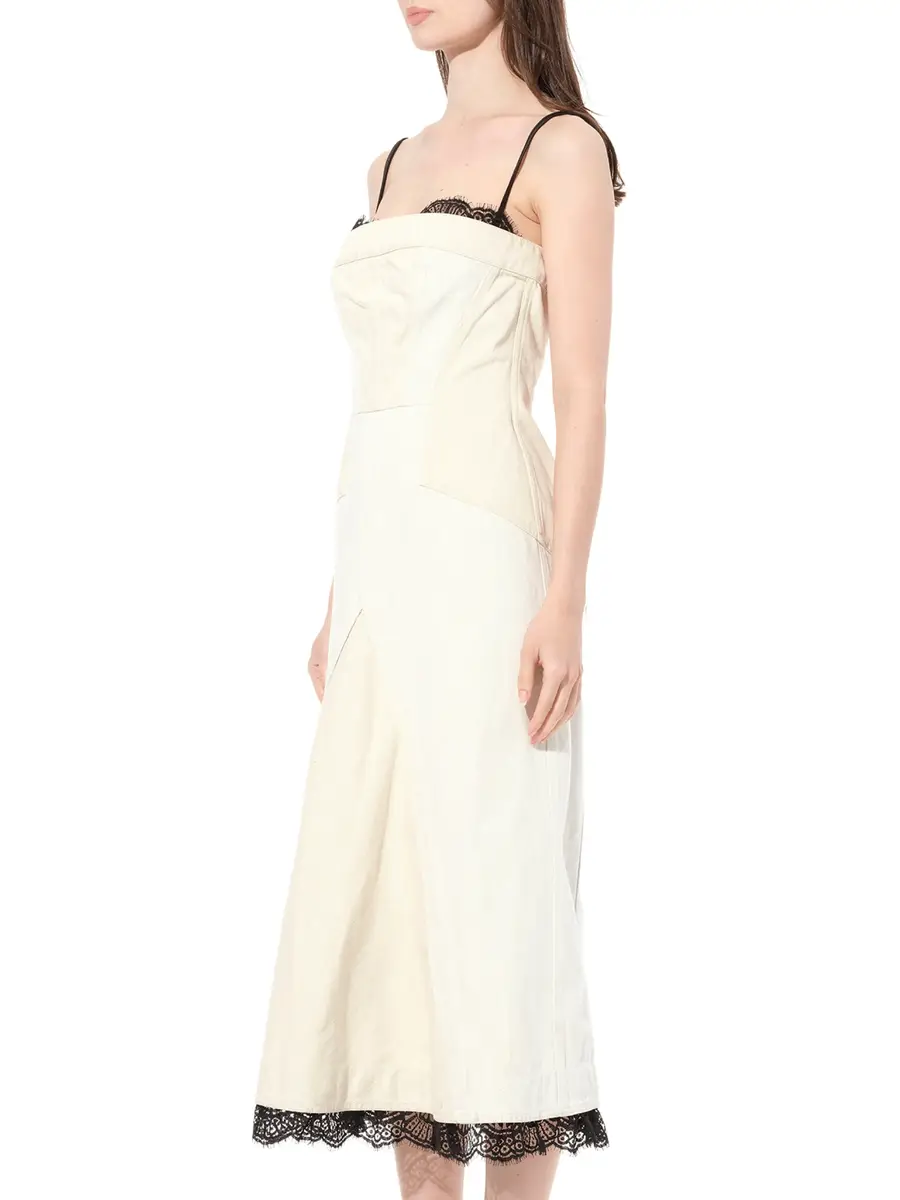 Alexander McQueen Denim Bust Midi Dress in Ecru | Thumbnail 5 Alexander McQueen Denim Bust Midi Dress in Ecru | Thumbnail 5