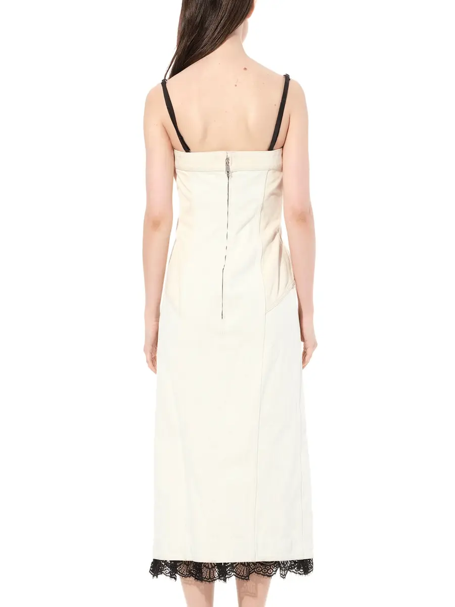 Alexander McQueen Denim Bust Midi Dress in Ecru | Thumbnail 6 Alexander McQueen Denim Bust Midi Dress in Ecru | Thumbnail 6