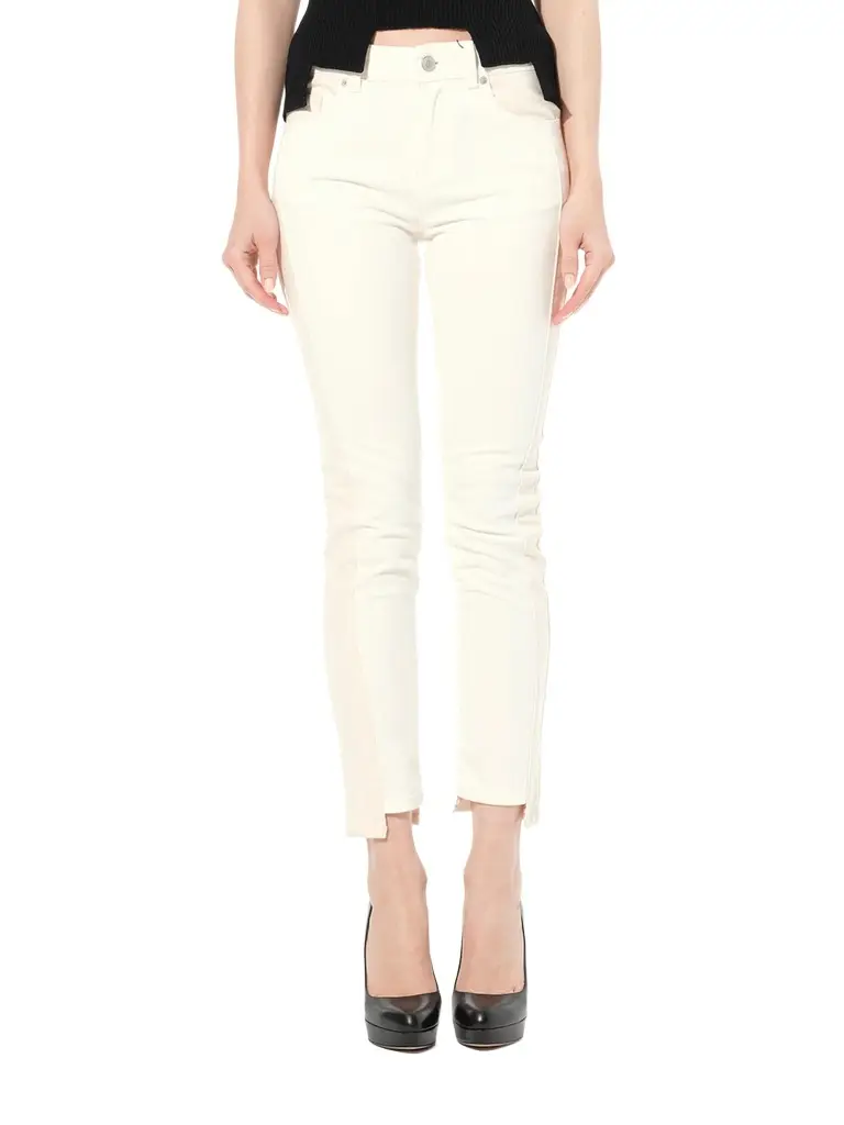 Alexander McQueen Patch Denim Pants in Ecru White | Image 1 Alexander McQueen Patch Denim Pants in Ecru White | Image 1