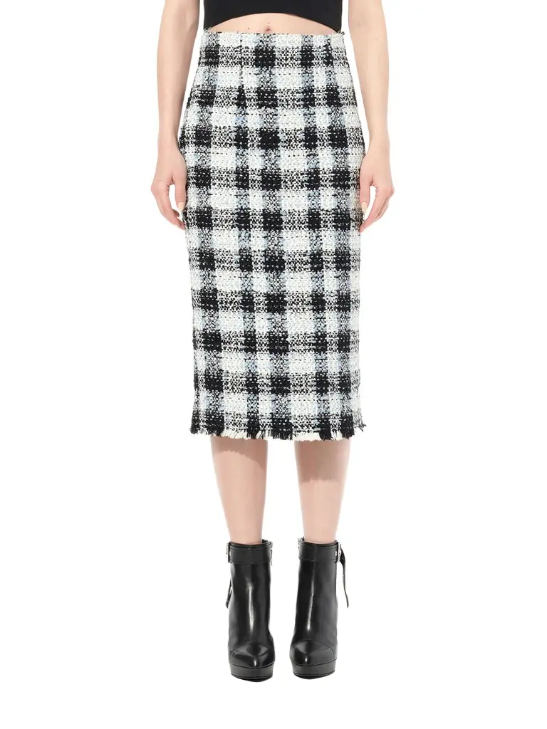 Alexander McQueen Check Tweed Skirt | Image 1 Alexander McQueen Check Tweed Skirt | Image 1
