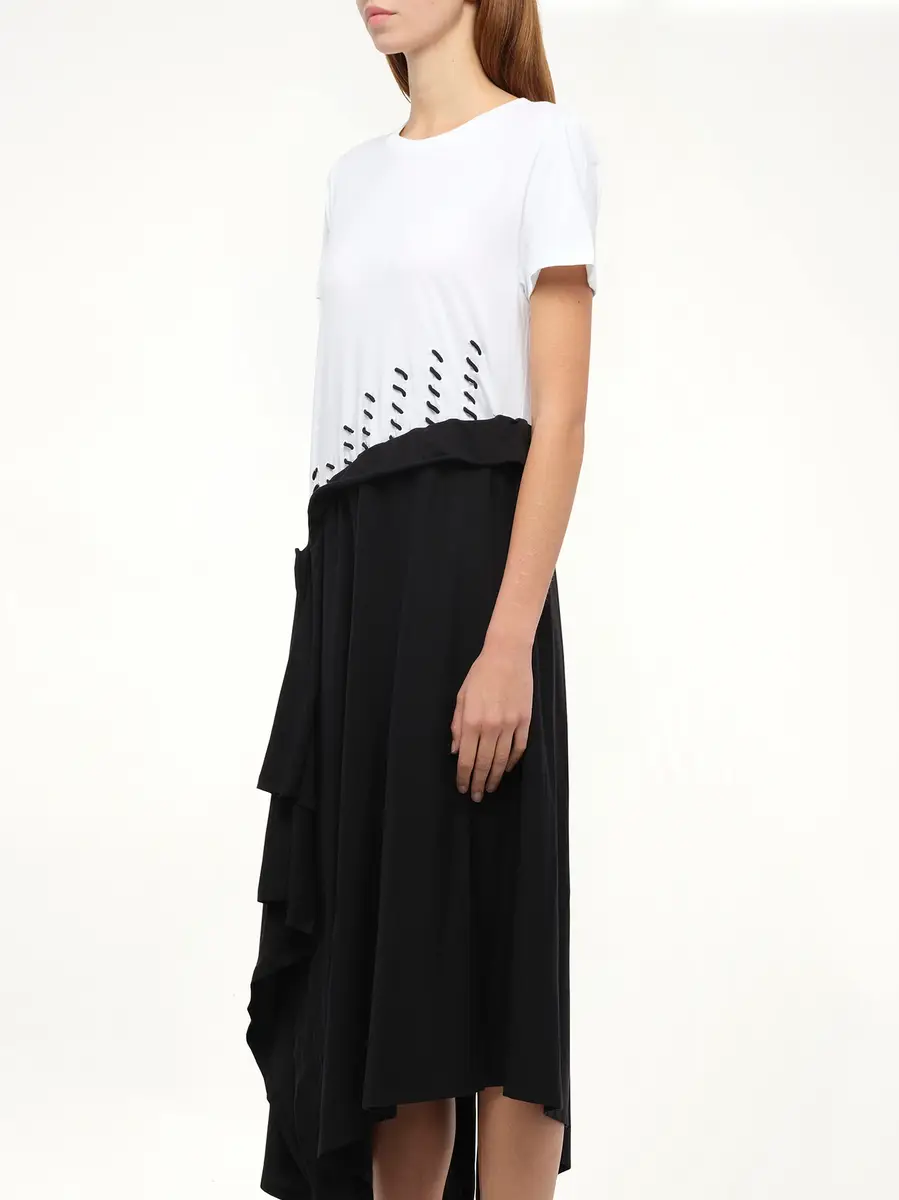 Loewe Satin Jersey Dress in Ecru | Thumbnail 3