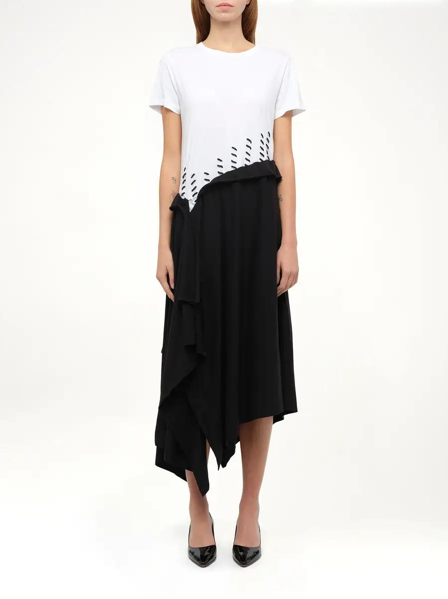 Loewe Satin Jersey Dress in Ecru | Thumbnail 4