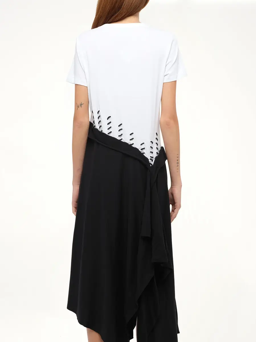 Loewe Satin Jersey Dress in Ecru | Thumbnail 6