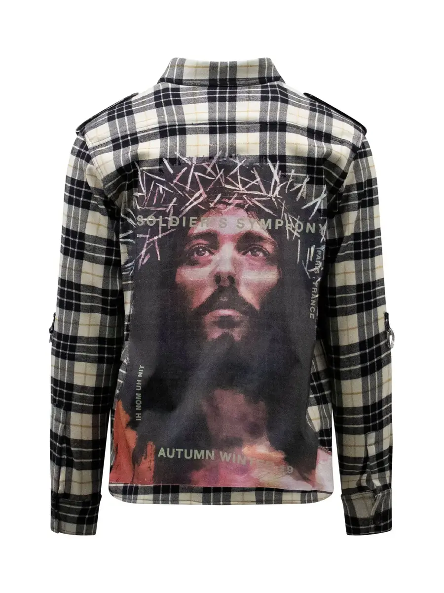 IH NOM UH NIT Jesus Shirt in Black Check | Thumbnail 4 IH NOM UH NIT Jesus Shirt in Black Check | Thumbnail 4