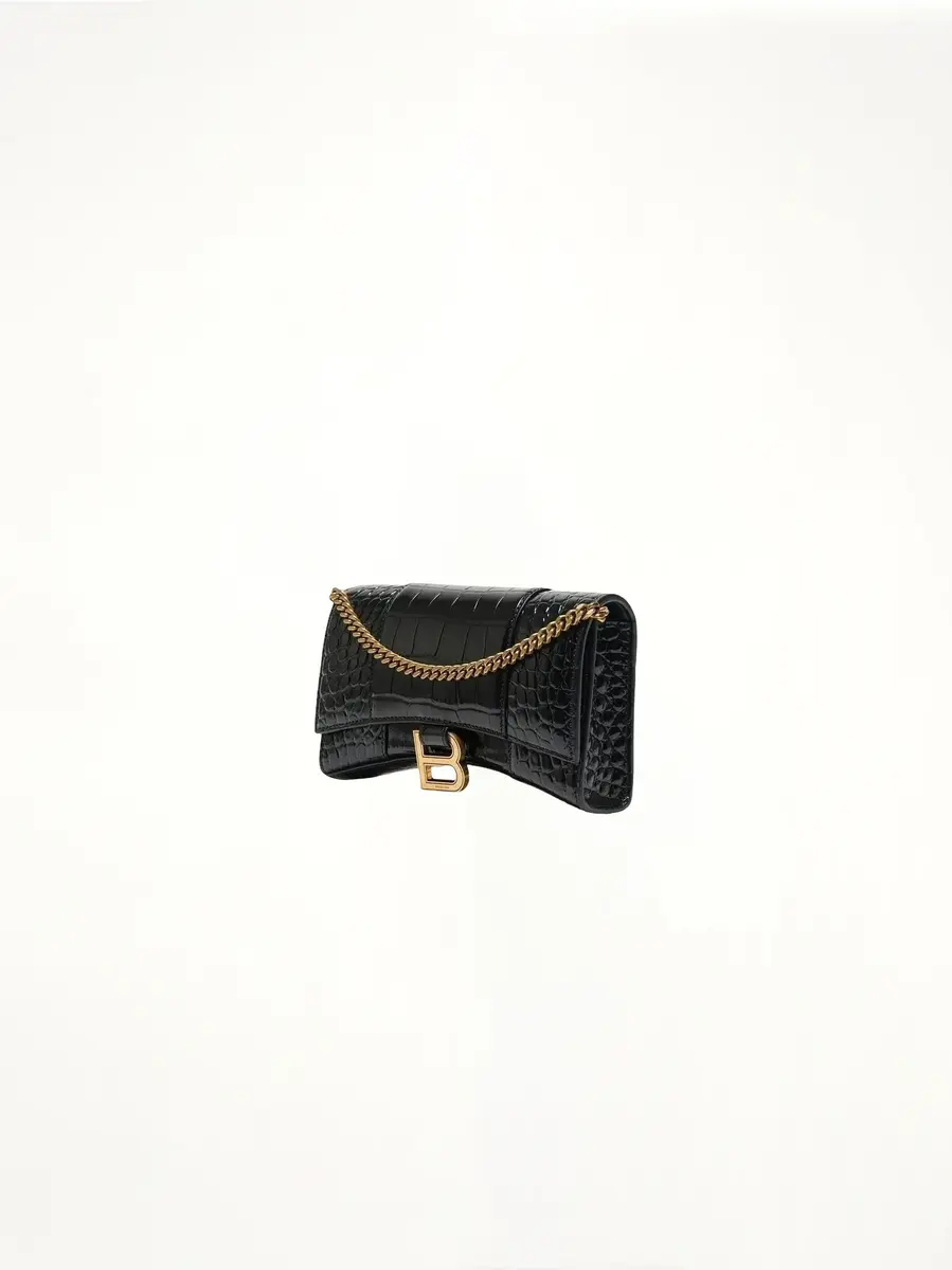 Balenciaga Hourglass Embossed Croco Wallet On Chain | Thumbnail 2 Balenciaga Hourglass Embossed Croco Wallet On Chain | Thumbnail 2