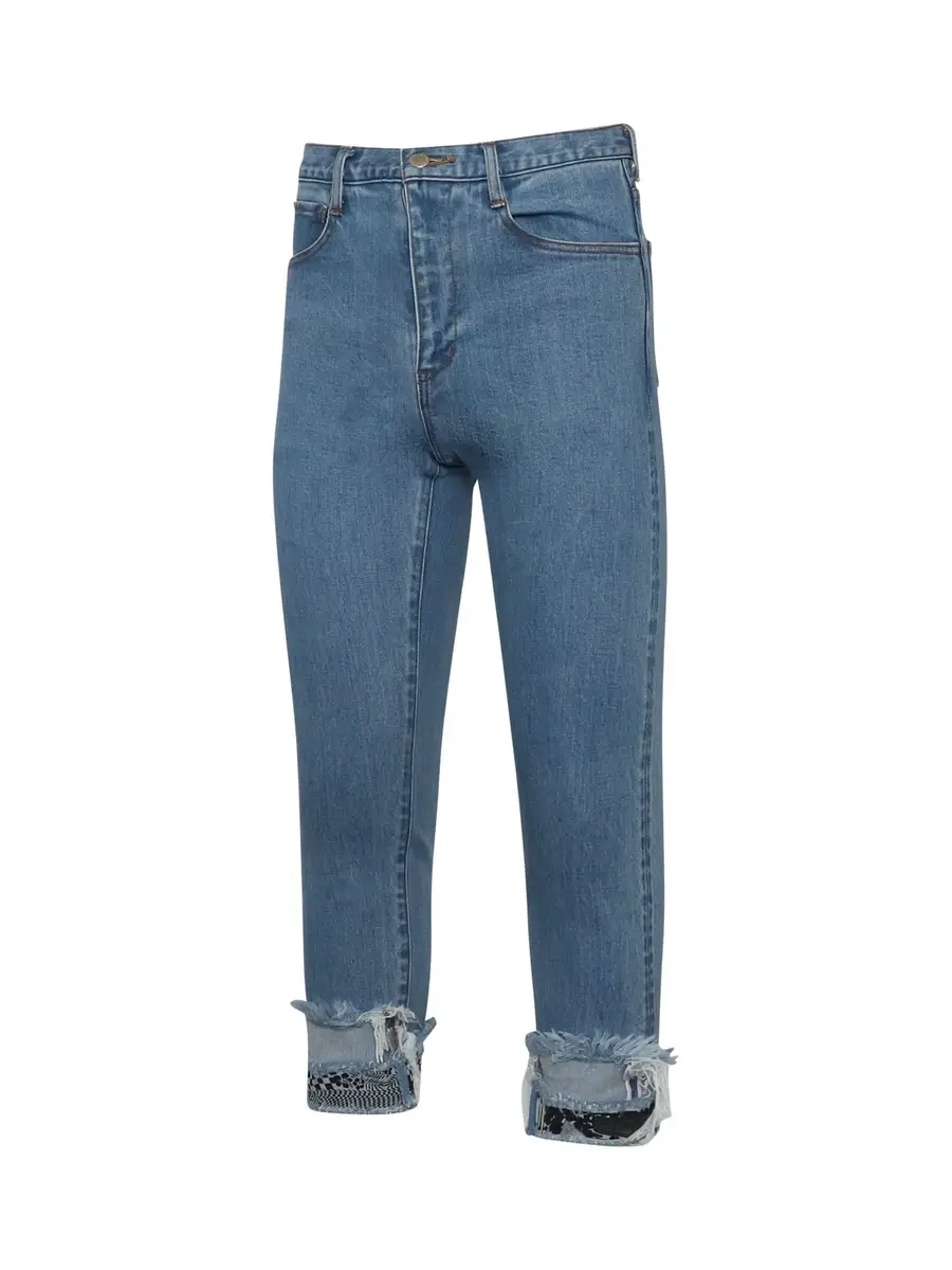 FACETASM Cropped Print Denim Pants in Indigo | Thumbnail 3 FACETASM Cropped Print Denim Pants in Indigo | Thumbnail 3