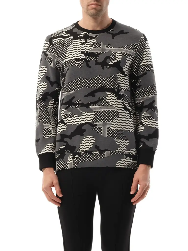 NEIL BARRETT Sweatshirt in Multicolour Grey | Image 1 NEIL BARRETT Sweatshirt in Multicolour Grey | Image 1