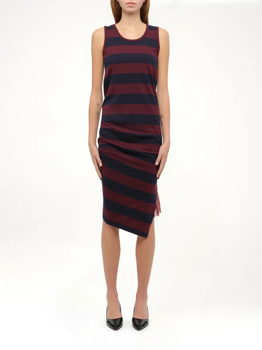 Loewe Stripe Jersey Dress in Navy/red | Thumbnail 4