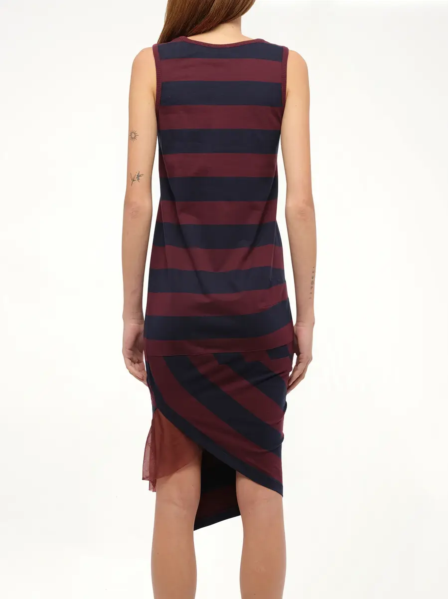 Loewe Stripe Jersey Dress in Navy/red | Thumbnail 6