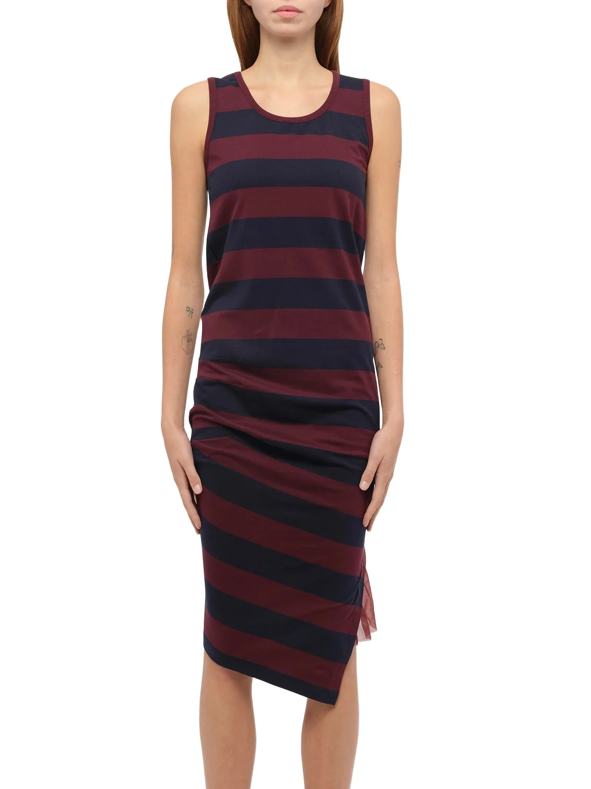 Stripe Jersey Dress in Navy/red Stripe Jersey Dress in Navy/red