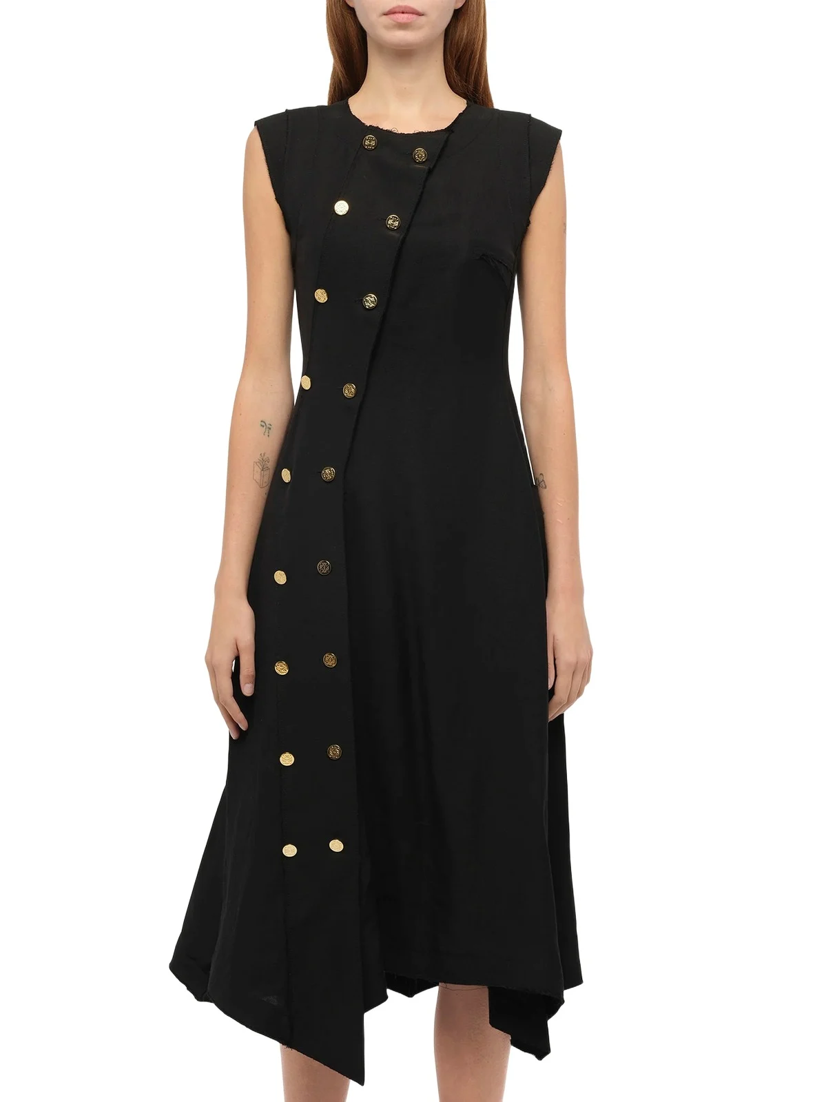 Gold Button Sleeveless Dress Gold Button Sleeveless Dress