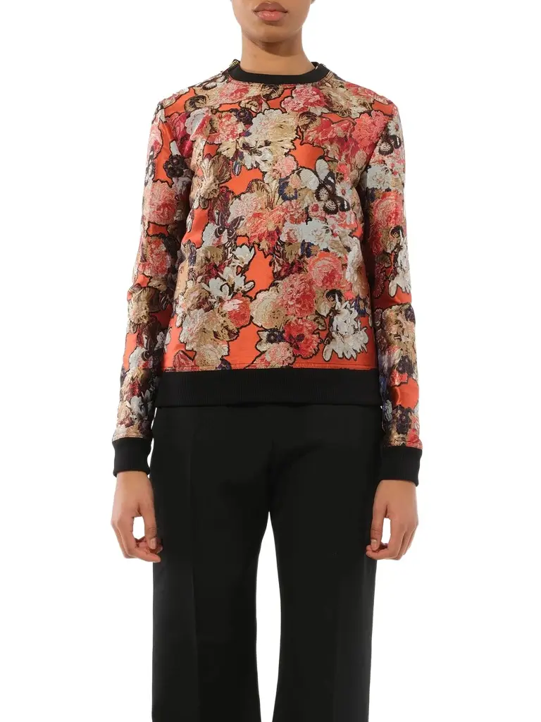 Givenchy Flower Sweatshirt in Orange/black Orange | Image 1 Givenchy Flower Sweatshirt in Orange/black Orange | Image 1