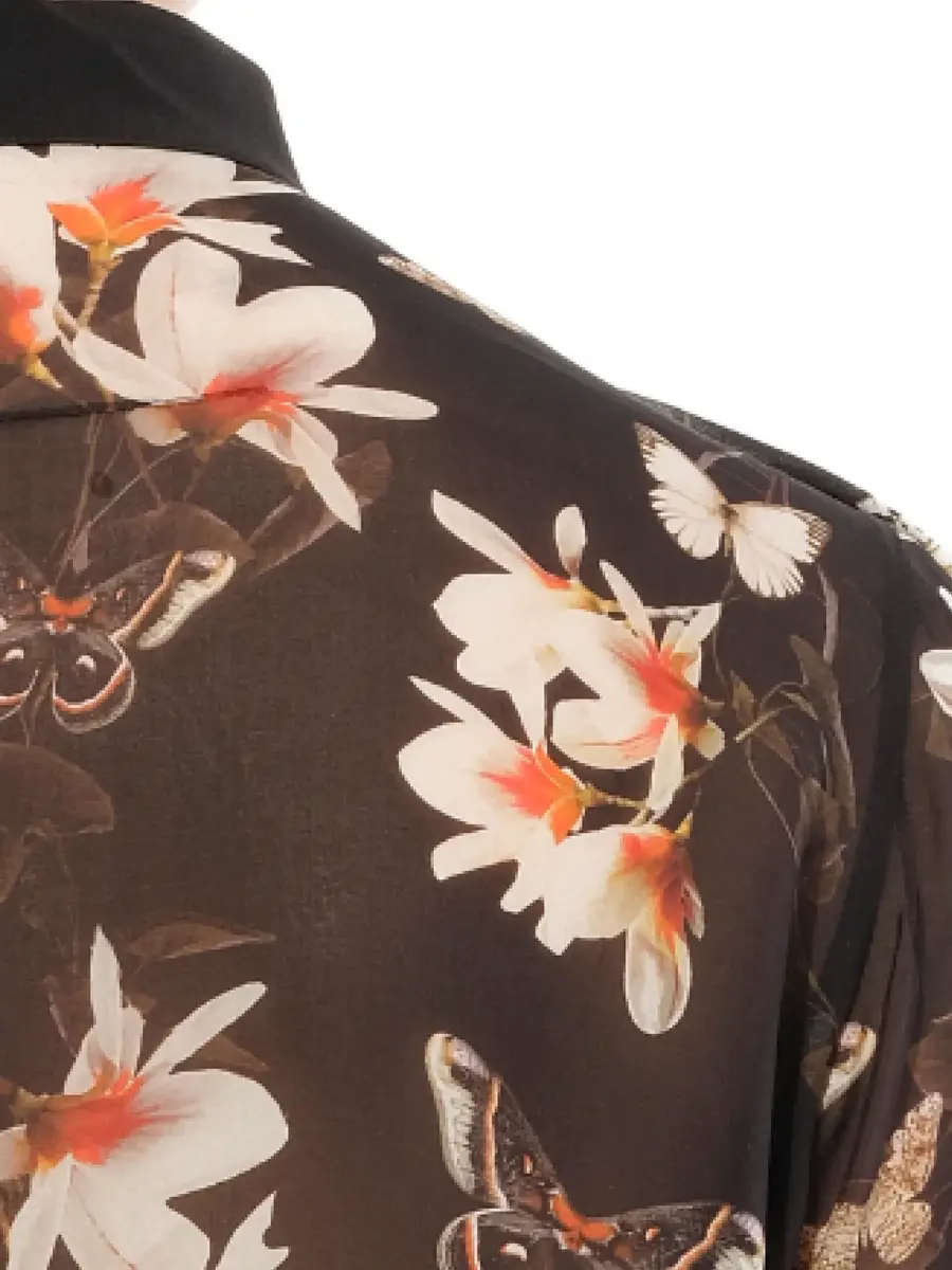 Givenchy Short Sleeve Shirt With Flower Print Black | Thumbnail 2 Givenchy Short Sleeve Shirt With Flower Print Black | Thumbnail 2