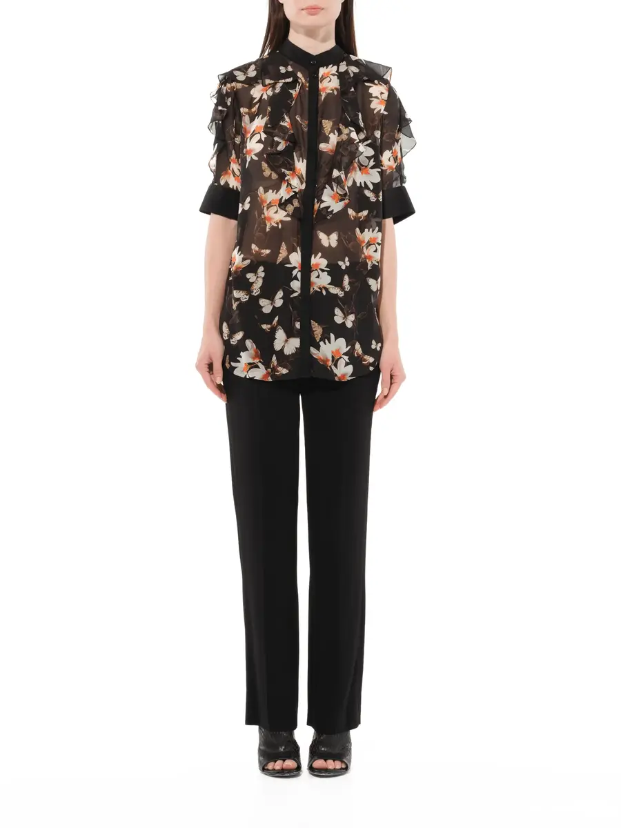 Givenchy Short Sleeve Shirt With Flower Print Black | Thumbnail 4 Givenchy Short Sleeve Shirt With Flower Print Black | Thumbnail 4