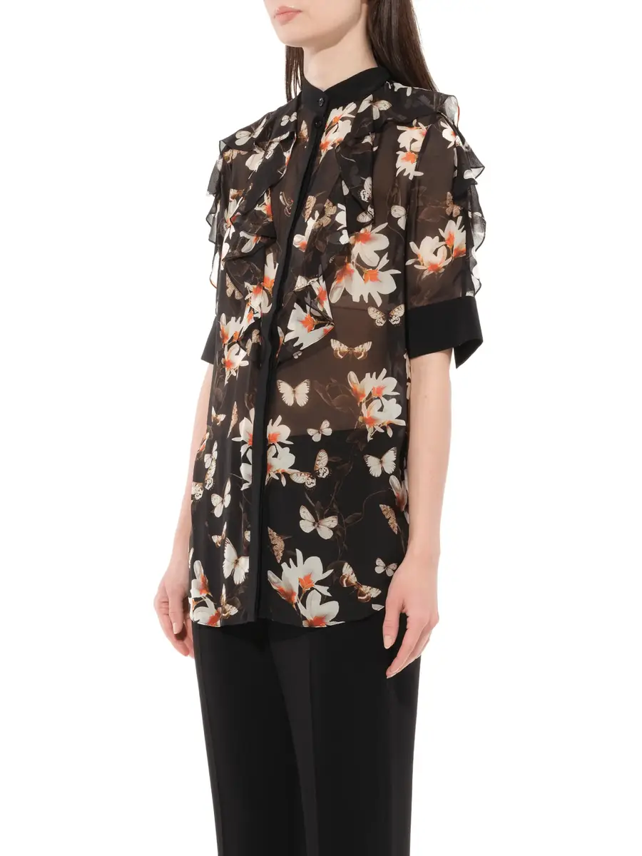 Givenchy Short Sleeve Shirt With Flower Print Black | Thumbnail 5 Givenchy Short Sleeve Shirt With Flower Print Black | Thumbnail 5