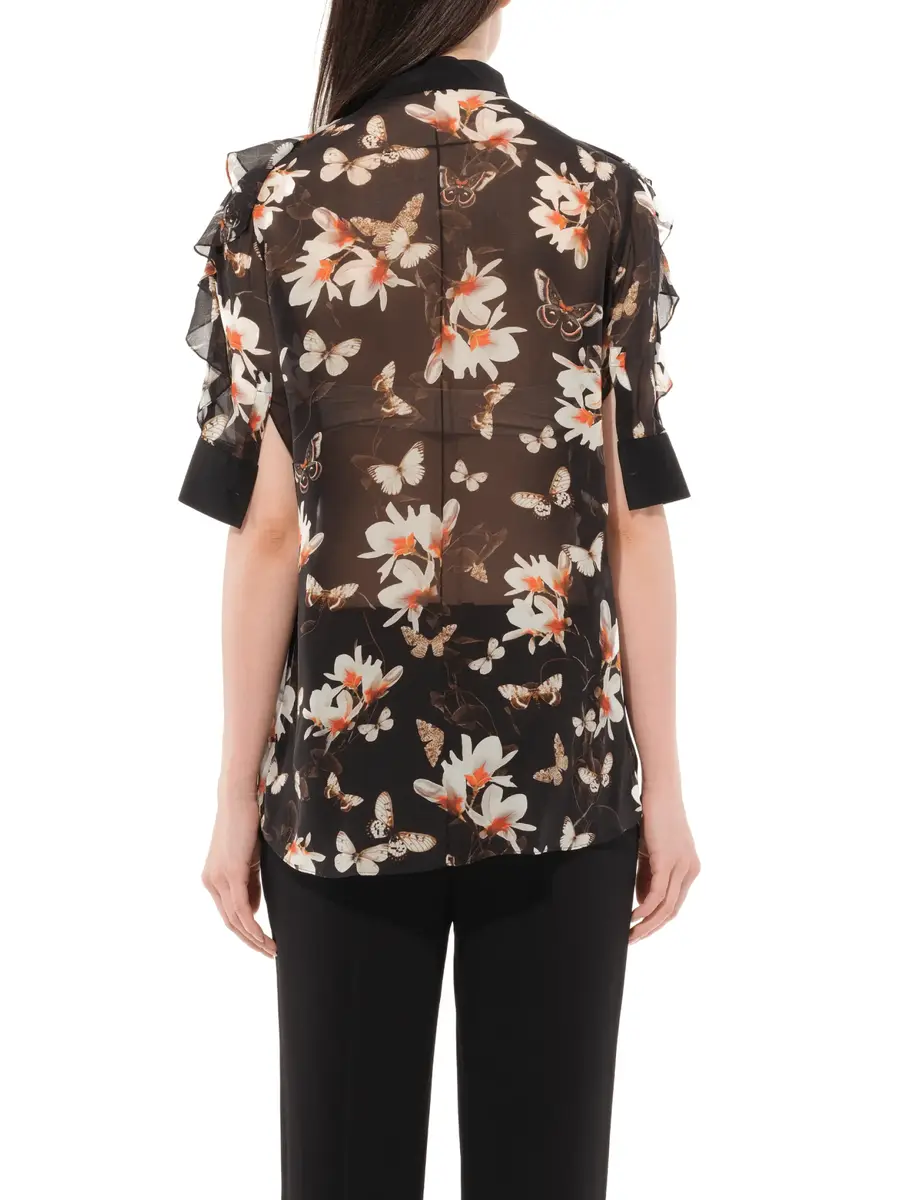 Givenchy Short Sleeve Shirt With Flower Print Black | Thumbnail 6 Givenchy Short Sleeve Shirt With Flower Print Black | Thumbnail 6