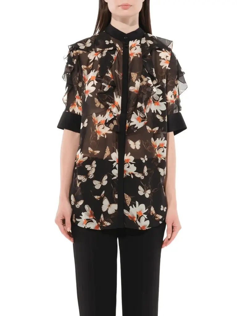 Givenchy Short Sleeve Shirt With Flower Print | Image 1 Givenchy Short Sleeve Shirt With Flower Print | Image 1
