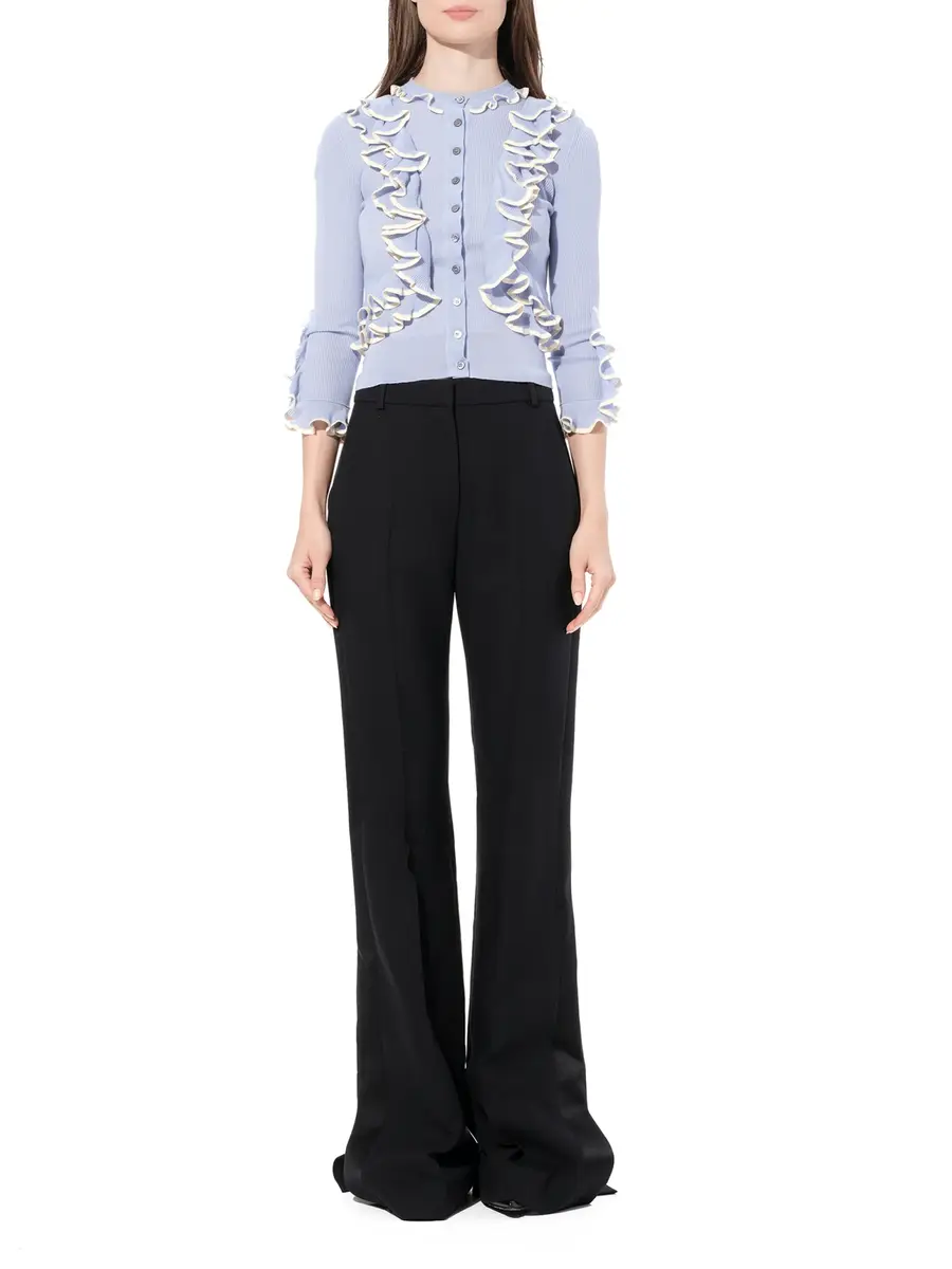 Alexander McQueen Ruffle Knit Cardigan in Light Blue | Thumbnail 4 Alexander McQueen Ruffle Knit Cardigan in Light Blue | Thumbnail 4
