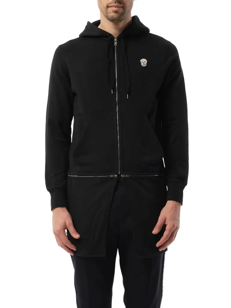 Alexander McQueen Zip Long Hoodie | Image 1 Alexander McQueen Zip Long Hoodie | Image 1