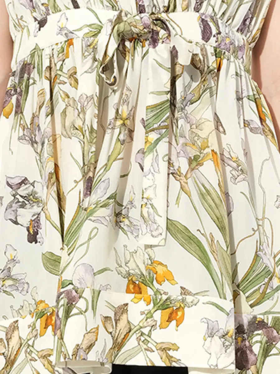 Alexander McQueen Iris Print Dress in Ivory | Thumbnail 2 Alexander McQueen Iris Print Dress in Ivory | Thumbnail 2