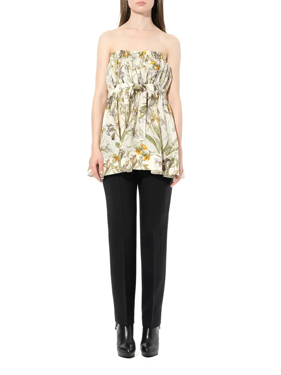 Alexander McQueen Iris Print Dress in Ivory | Thumbnail 4 Alexander McQueen Iris Print Dress in Ivory | Thumbnail 4