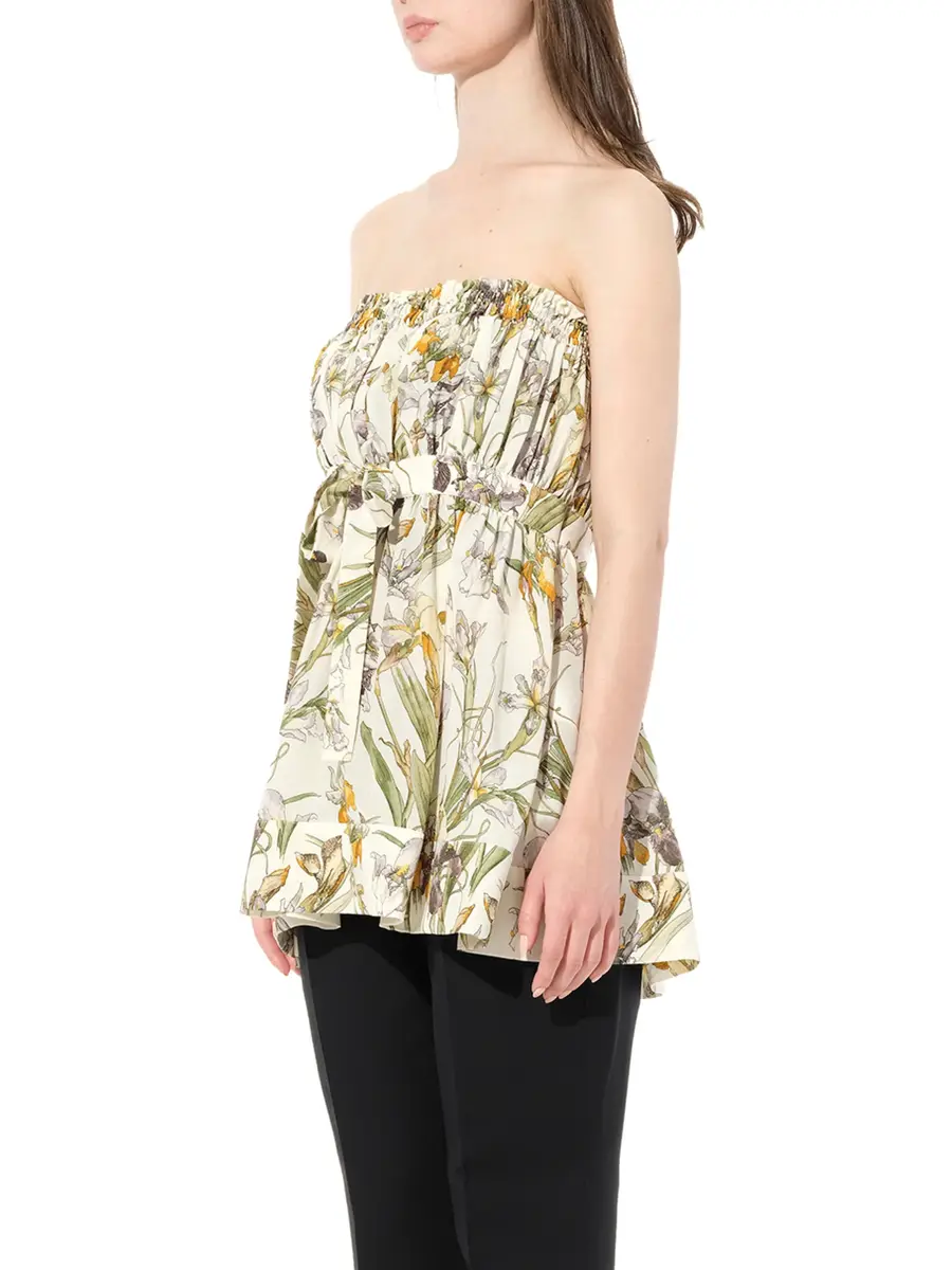 Alexander McQueen Iris Print Dress in Ivory | Thumbnail 5 Alexander McQueen Iris Print Dress in Ivory | Thumbnail 5