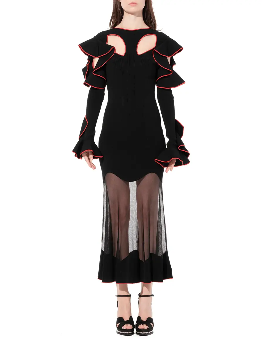 Alexander McQueen Long Sleeve Knit Dress | Thumbnail 4 Alexander McQueen Long Sleeve Knit Dress | Thumbnail 4