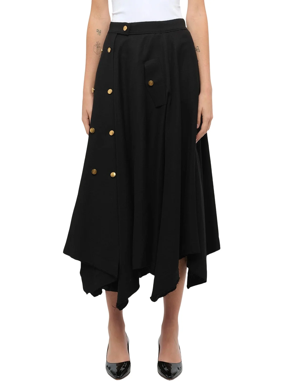 Gold Button Skirt