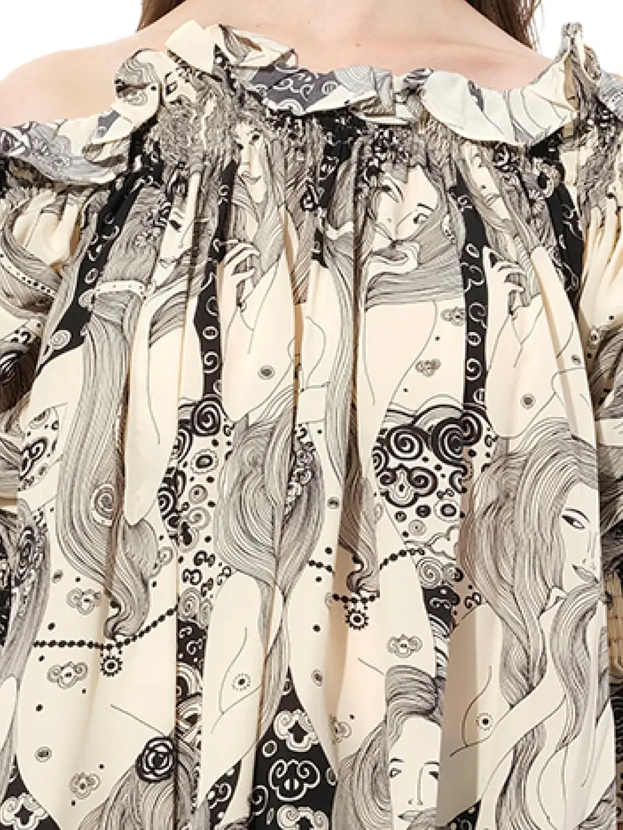 Alexander McQueen Off Shld Eve Top in Ivory | Thumbnail 3 Alexander McQueen Off Shld Eve Top in Ivory | Thumbnail 3
