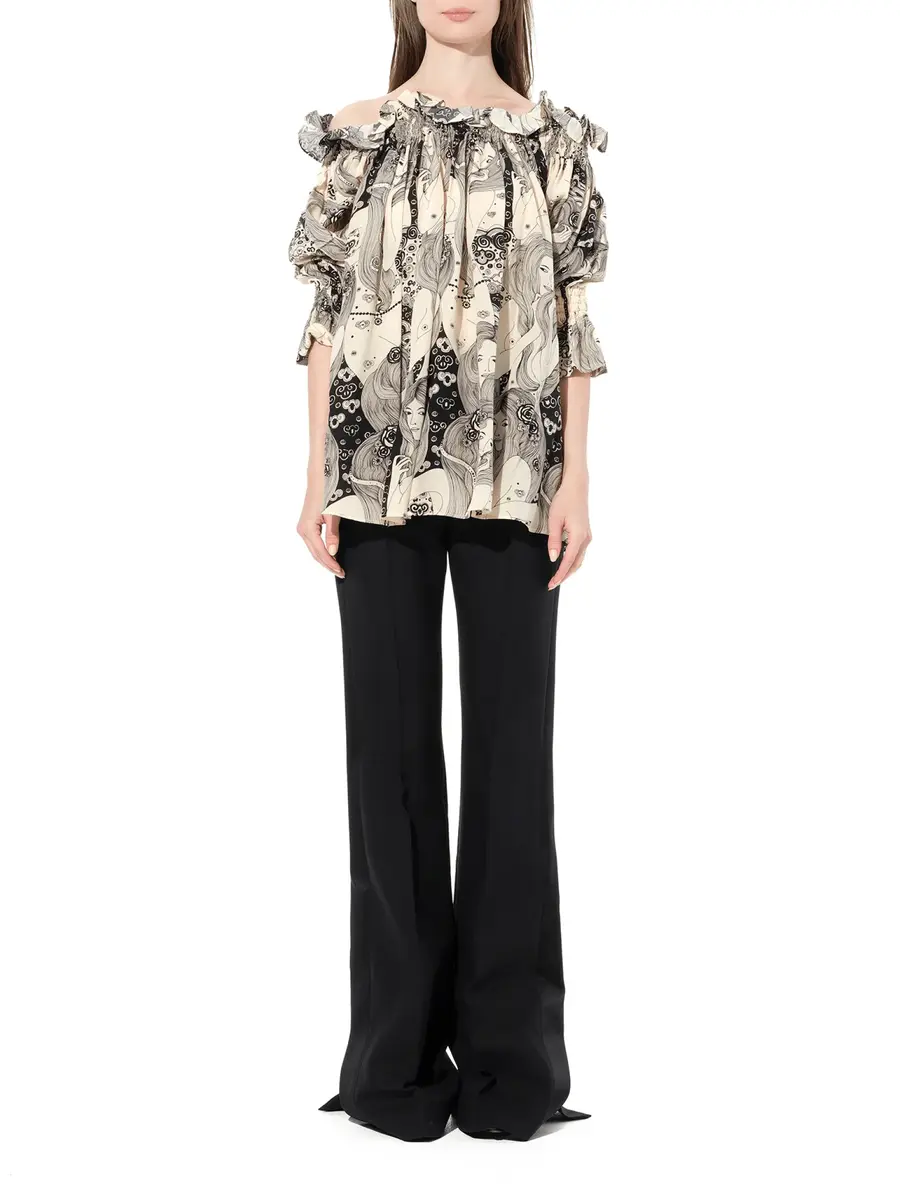 Alexander McQueen Off Shld Eve Top in Ivory | Thumbnail 4 Alexander McQueen Off Shld Eve Top in Ivory | Thumbnail 4