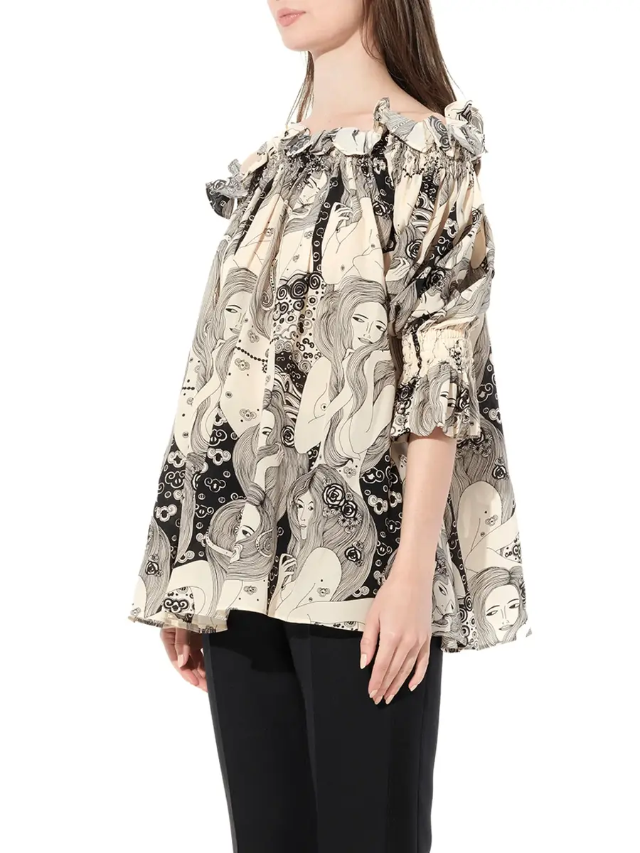 Alexander McQueen Off Shld Eve Top in Ivory | Thumbnail 5 Alexander McQueen Off Shld Eve Top in Ivory | Thumbnail 5