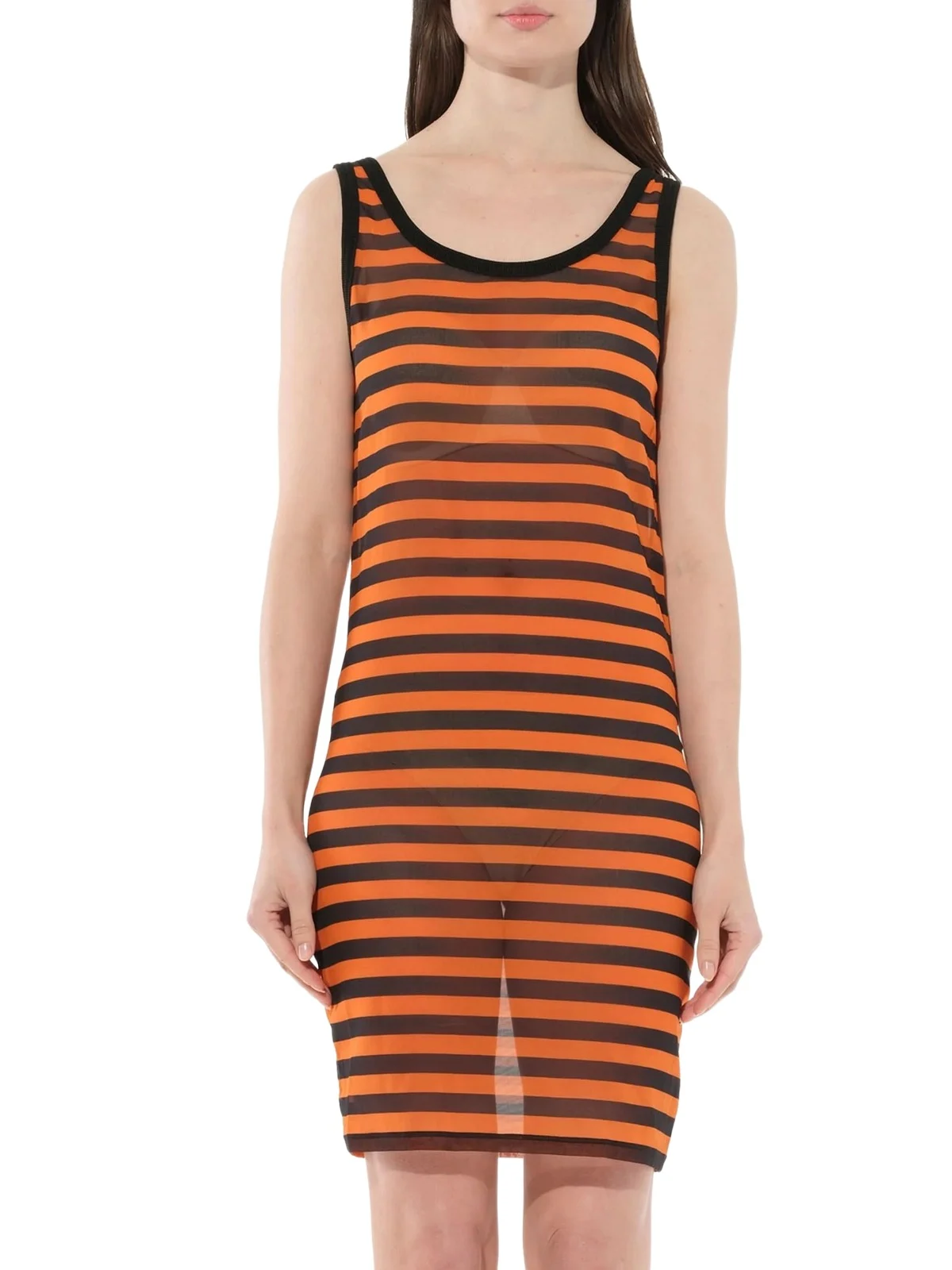 Givenchy Podium Sleeveless Dress in Black/orange