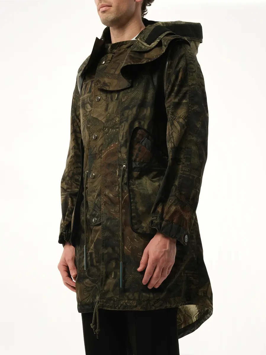 Givenchy Podium Dollar Coat in Khaki Green | Thumbnail 5