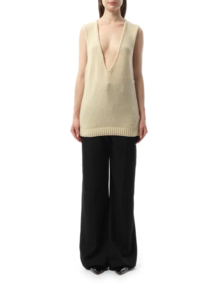 Lanvin Knitted Top in Ivory | Thumbnail 4 Lanvin Knitted Top in Ivory | Thumbnail 4