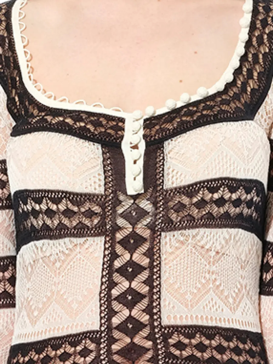 Alexander McQueen Scoop Neck Long Sleeve in Multicolor | Thumbnail 3 Alexander McQueen Scoop Neck Long Sleeve in Multicolor | Thumbnail 3