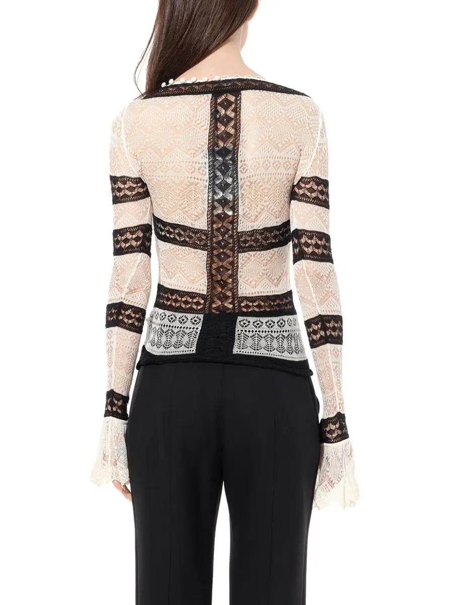 Alexander McQueen Scoop Neck Long Sleeve in Multicolor | Thumbnail 6 Alexander McQueen Scoop Neck Long Sleeve in Multicolor | Thumbnail 6